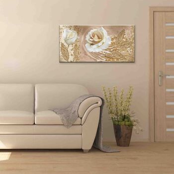 Tableau moderne Impression sur toile thème floral CANVAS WORLD 52x122 cm ROSES WIND 5