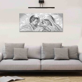 Tableau moderne Impression sur toile thème sainte famille CANVAS WORLD 52x122 cm THE KISS SHABBY GREY 8