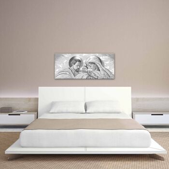 Tableau moderne Impression sur toile thème sainte famille CANVAS WORLD 52x122 cm THE KISS SHABBY GREY 5