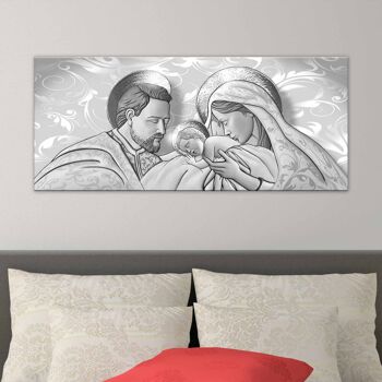 Tableau moderne Impression sur toile thème sainte famille CANVAS WORLD 52x122 cm THE KISS SHABBY GREY 7