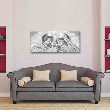 Tableau moderne Impression sur toile thème sainte famille CANVAS WORLD 52x122 cm THE KISS SHABBY GREY 9