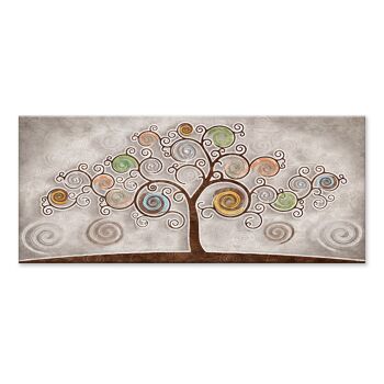Tableau moderne Impression sur Toile thème Arbre de Vie CANVAS WORLD 65x152 cm TREE BROWN 1