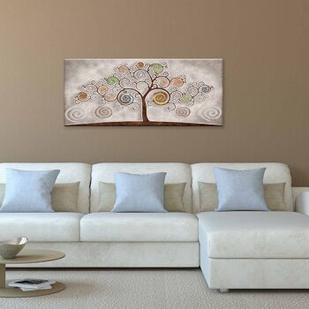 Tableau moderne Impression sur Toile thème Arbre de Vie CANVAS WORLD 65x152 cm TREE BROWN 7