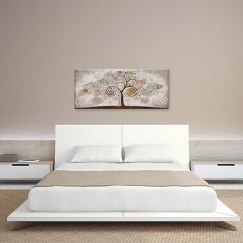 Tableau moderne Impression sur Toile thème Arbre de Vie CANVAS WORLD 65x152 cm TREE BROWN 5