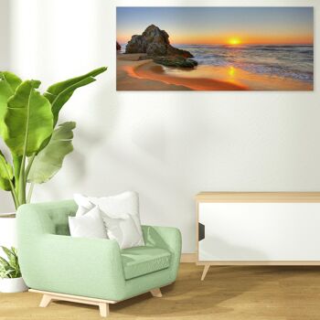 Tableau moderne Impression sur toile nature plage thème CANVAS WORLD 65x152 cm HORIZON 6
