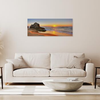 Tableau moderne Impression sur toile nature plage thème CANVAS WORLD 65x152 cm HORIZON 2