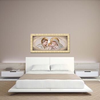 Tableau moderne Cadre Sainte famille PRINCE 63x133 cm LE BAISER CÉRAMIQUE ORO OR 5