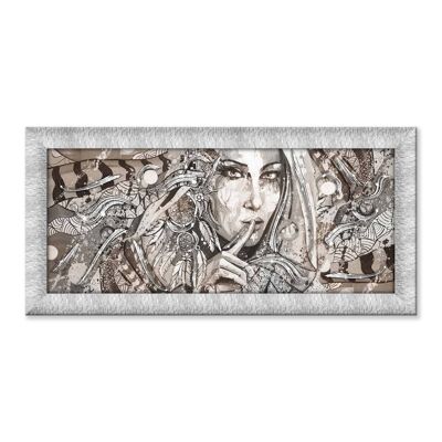 Quadro su tela PRINCE 63x133 cm INDIAN SILENCE MIX SILVER