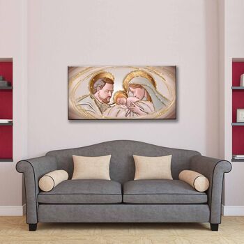 Tableau Sainte famille sur toile BRILLANTE à paillettes 77X143 cm Le Baiser Céramique 7