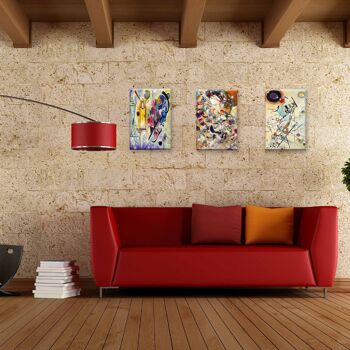 Ensemble de 3 tableaux modernes en bois avec argent Mondie' cm 31X46 KANDINSKY 5