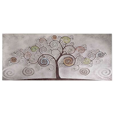 Quadro Moderno con stampa su tela materica a rilievo Albero della vita PICTURES TREE BROWN