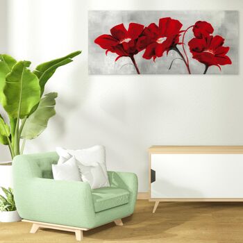 Tableau moderne avec relief floral imprimé sur toile PHOTOS PAPAVERI GRIS 8