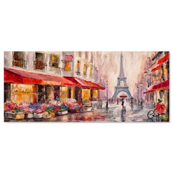Tableau moderne avec matière en relief impression sur toile Pluie à Paris PHOTOS Pluie A Paris 1