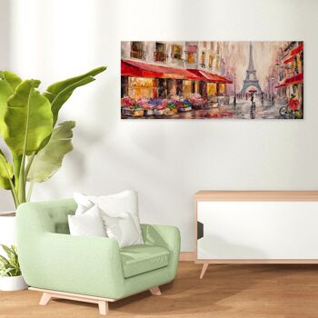 Tableau moderne avec matière en relief impression sur toile Pluie à Paris PHOTOS Pluie A Paris 8