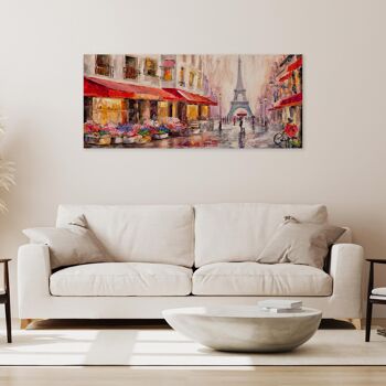 Tableau moderne avec matière en relief impression sur toile Pluie à Paris PHOTOS Pluie A Paris 3