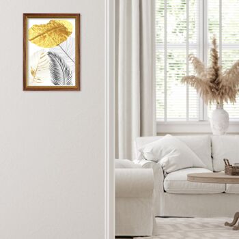 Cadre photo en bois de noyer avec profil doré BRUN, pour photos, tirages d'art, affiches, tableaux modernes 10x15 cm 2