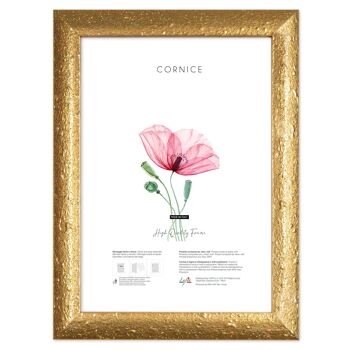 QUADRO MODERNO CON TELA A FIORI E GLITTER E CORNICE IN LEGNO ARGENTO