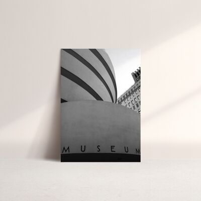 Tarjeta fotográfica A5 museo Guggenheim en la ciudad de Nueva York