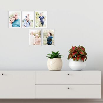 SET OPTICAL cadres muraux en bois de couleur BLANCHE avec verre Cadres photo, impressions, affiches, documents 2