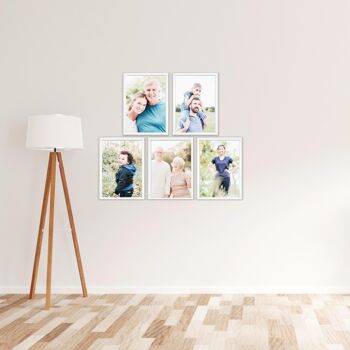 Compra SET Cornici in legno da parete OPTICAL colorazione BIANCA con vetro  Portafoto, stampe, poster, documenti all'ingrosso