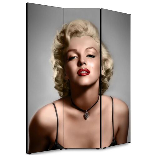 Separe' per interni, Divisorio 135,6 x H 176 x P 3,1 cm MARILYN COLOR paravento 3 Ante in legno con Tele stampate fronte retro Soggetto unico