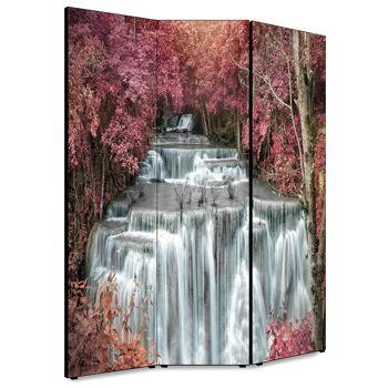 Cloison pour intérieurs, Cloison 135,6 x H 176 x P 3,1 cm Paravent WATERFALL PASTEL 3 portes en bois avec toile imprimée recto verso Sujet unique 1