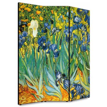 Cloison pour intérieurs, Cloison 135,6 x H 176 x P 3,1 cm Paravent IRIS 3 portes en bois avec toile imprimée double face Sujet unique 1