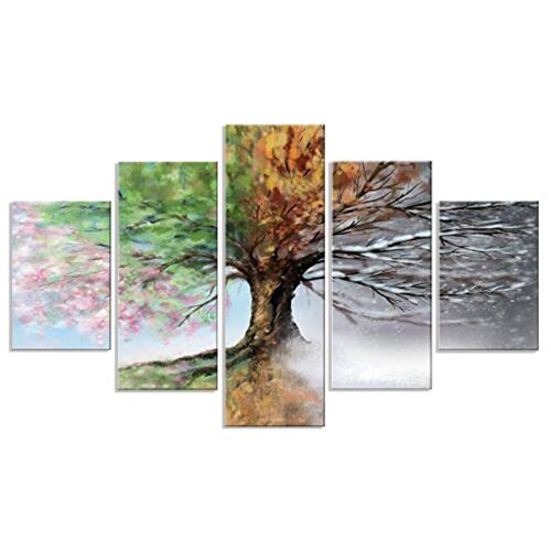 Buy wholesale Modern painting 5 pieces in wood VOGUE 66X115 cm FOUR SEASONS