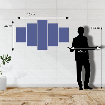 Tableau moderne 5 pièces en bois VOGUE 66X115 cm PIER AU COUCHER DU SOLEIL 6