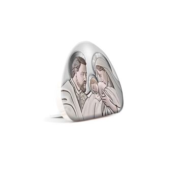 Tableau de faveur avec Glitter Holy Family collection MEMORY LIGHT THE KISS CERAMIC GREY 8x12 cm 2