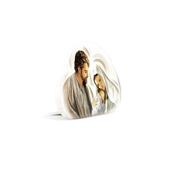 Image de faveur avec Glitter Holy Family collection MEMORY LIGHT NATIVITY BROWN 15x21 cm 2