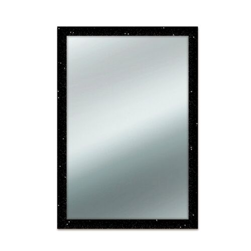 Specchio da Parete MIRROR BRILLANT cornice decorata con Glitter 40x65 cm NERO