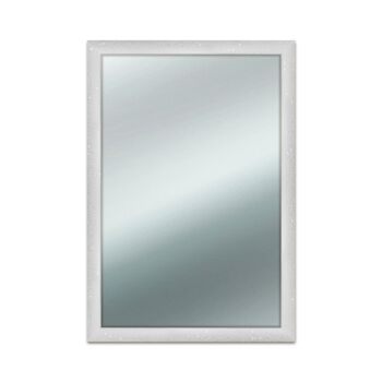 Miroir mural MIROIR BRILLANT cadre décoré de Paillettes 40x65 cm BLANC 1