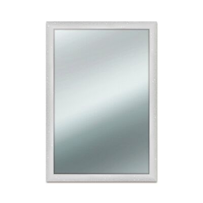 Specchio da Parete MIRROR BRILLANT cornice decorata con Glitter 40x65 cm BIANCO