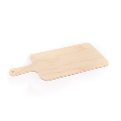 Tagliere da cucina LIGHT in legno con manico 15x25 cm, Vassoio Aperitivo allungato rettangolare legno di betulla