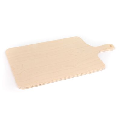 Tagliere da cucina in legno Classico con manico 23,5x40 cm, Vassoio Aperitivo rettangolare legno di betulla