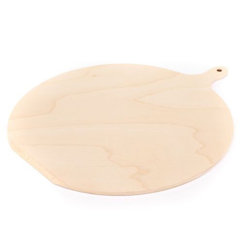 Pala per pizza in Legno di Betulla 35x44 cm Tagliere Rotondo con manico Paletta da cucina