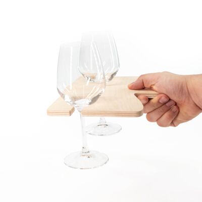 Vassoio con manico PORTA SPRITZ DA PARTY 25x18,5 cm Porta calici tagliere per Aperitivo in legno di betulla