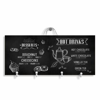 NEW KITCHEN HANGER polyvalent, serviettes, torchons, porte-clés 19x30 cm TABLEAU NOIR 1