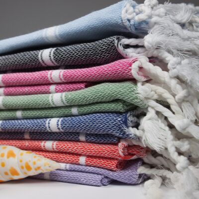 Toallas Juego de 20 "toallas clásicas pequeñas" | Como toalla de colores, pañuelo para la cabeza después de la ducha, para el baño de vapor, el hammam y para viajar