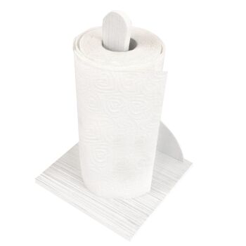 Lot de 3 porte-gobelets, porte-serviettes et porte-rouleaux en bois PAPILLON blanc 5