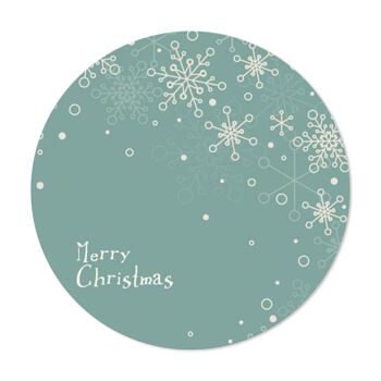 Tapis de table vert décoré en bois rond Dessous de verre, assiette, Noël CHRISTMAS et Merry Christamas pot 1