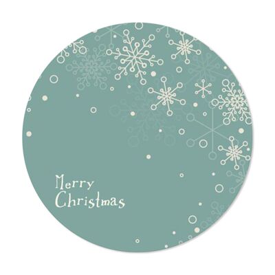 Sottotutto decorato Verde in Legno Rotondo Sotto bicchiere, piatto, pentola Natale CHRISTMAS E Merry Christamas