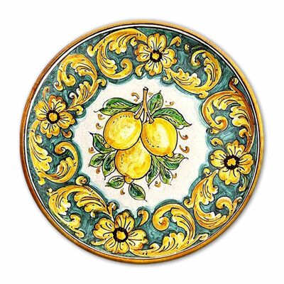 Sottotutto decorato in Legno Rotondo Sotto bicchiere, piatto, pentola Lemon LIMONI DI SICILIA