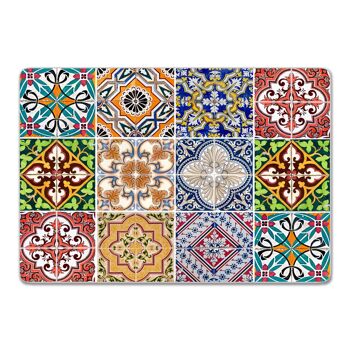 Set de 4 sets de table en PPL avec motif imprimé 31x45 cm CARREAUX 2