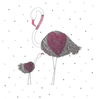 Großes A5-Notizbuch - Flamingo - Vogel
