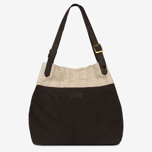 Shopper Cora, anthrazit/creme