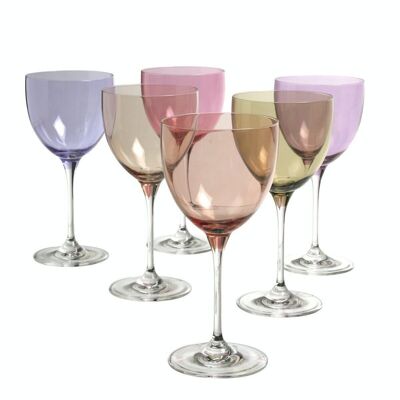 KAREN 6 wine glasses assorted colors 35cl