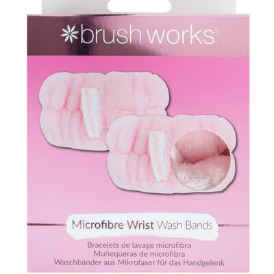 Brushworks Muñequeras de microfibra - Paquete de 2