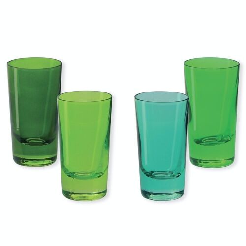 KADOR VERT Boite de 4 shooters couleurs assorties 6cl